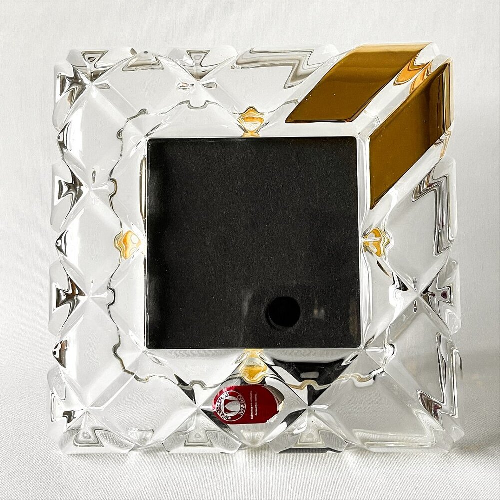 Vtg Walther Glas Germany Geometric Picture Frame Diamond Cut Art Glass